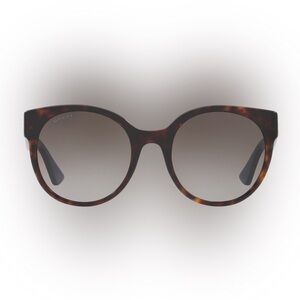 Gucci OVERSIZED CAT EYE ROUND SUNGLASSES. Brown Tortoise. GG0035SN.